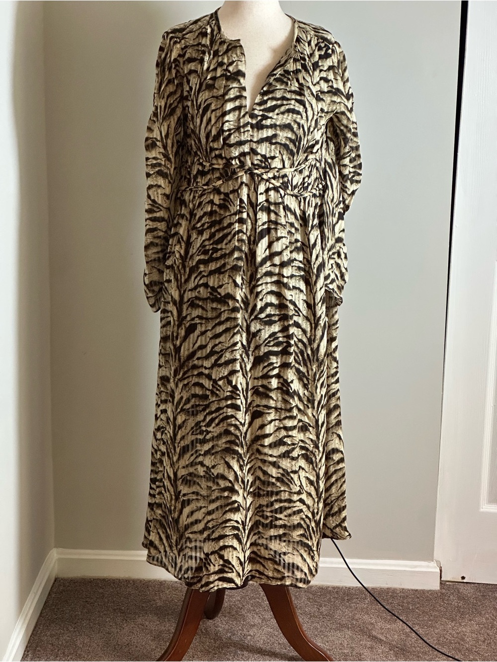 ba&sh Imany Zebra Print Midi Dress - Picture 4 of 10